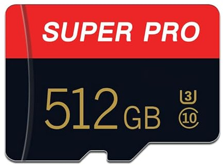 512GB Carte mémoire Micro SD 512GB Class 10 pour téléphone, Appareil Photo