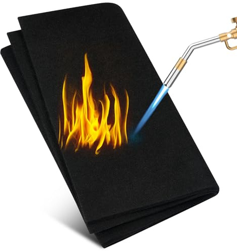 Flintronic Värmeskyddsmatta, brandsäkert svetsskydd, värmebeständigt material upp till 1000 °C, brandsäker matta för grill, spis, svetsning, rörmokare (70 x 30 cm)