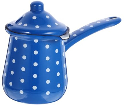 Cabilock Jarra de Leche Esmaltada Vintage con Larga Tetera Turca para Café y Leche Gran Capacidad para Bebidas Calientes y Frías Diseño Retro Práctico y Fácil de Limpiar