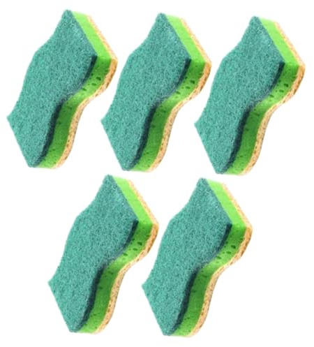 IWOWHERO 5Pcs Multi-Function Dish Sponges for Washing Dishes and Woks Non-Oil-Resistant Double-Sided Cleaning Pads with Strong Absorption for Kitchen Bathroom and Oven Use