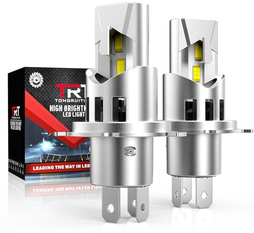 Tongruiting Lampadine H4 LED Fari Auto - 36000LM 6500K 800% Più Luminose, Lampadine Per Fari LED H4 da 110W Con Ventola, Dimensioni 1:1, Impermeabili IP68, Plug and Play, Confezione da 2