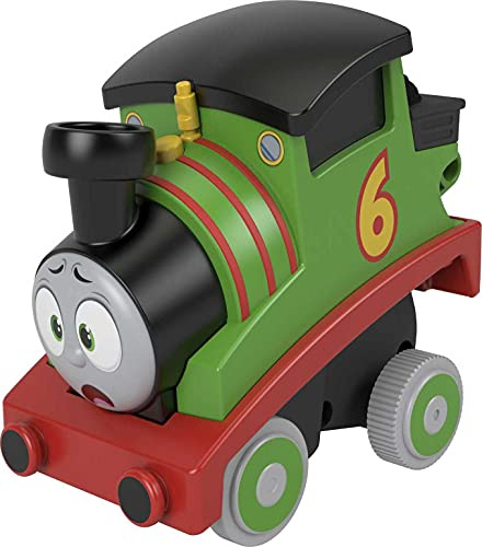 Thomas & Friends Toddler Toy Train Press ‘n Go Stunt Percy Engine for Racing Pretend Play Preschool Kids Ages 2+ Years
