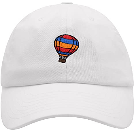 JPAK Hot Air Balloon Premium Dad Hat Embroidered Cotton Baseball Cap Cute White