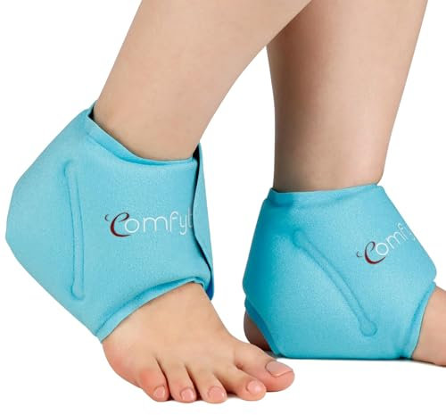 Comfytemp 2 Unité Poche de Glace pour le Gonflement de Cheville, Fasciite Plantaire, Soulagement la Douleur du Pieds, Packs de Gel Réutilisables, Compression Chaud et Froid pour Tendinite d'Achille