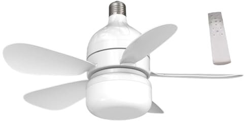 Luz del ventilador del zócalo, Luz del ventilador del zócalo con control remoto | Ventilador de techo con luz LED y control remoto | Ventilador de bombilla con 3 modos de luz, reemplazo de luz ambient