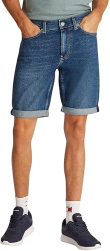 Calvin Klein Uomo Pantaloncini in Jeans Slim Elasticizzati, Blu (Denim Dark), 30W