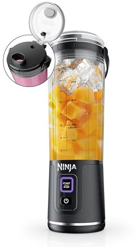 Ninja Blast Portable Blender, Cordless, 18oz. Vessel, Personal Blender For-Shakes and Smoothies, BPA Free, Leakproof-Lid and Sip Spout, USB-C Rechargeable, Dishwasher Safe, Metallic Black, BC151MB