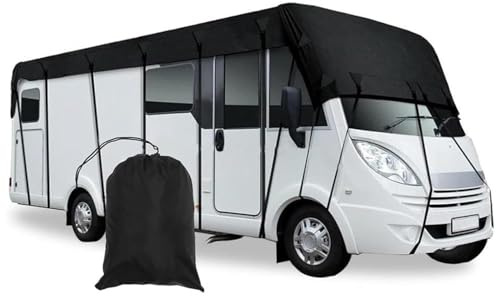 Housse Imperméable pour Caravane Couverture De Toit Imperméable pour Camping-Car Bâche De Protection pour Voiture Coupe-Vent en Tissu Oxford 210D Bache Caravane Facile À Nettoyer 8.5m×3m