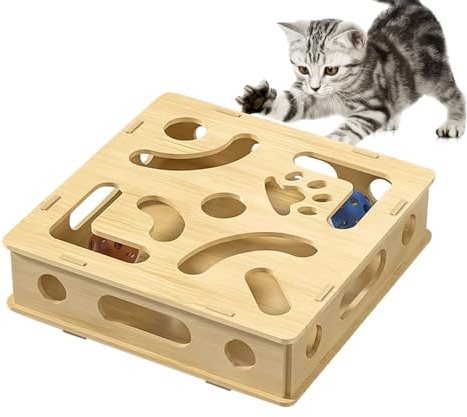Cat Intelligence Maze Box – Interactive Cat Toy | Fun Maze Game For Mental Play | Cats Enrichment Feeder Felt Box Suitable For Stimulating Cats & Encouraging Healthy Playtime