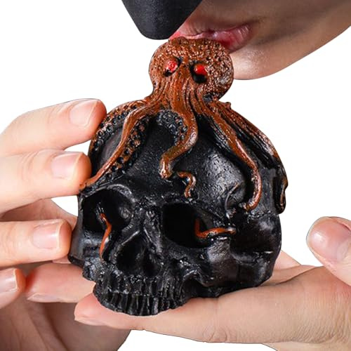 Generisch Death Whistle, fischietto per la sopravvivenza del suono da 3,7 pollici, con design a forma di teschio, realizzato a mano, per campeggio, campeggio, escursioni, meditazione