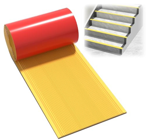 Självhäftande Trappkantprofil, Flexibel Trappkantskydd i PVC, Halkskyddande Trappkant i Vinyl(Yellow,6 cm/2.4 in)