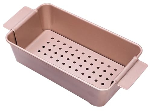 Padella per polpettone con vassoio di scarico, antiaderente, 22,9 x 12,7 cm, per pane fatto in casa e arrosti salutari a basso contenuto di grassi, facile da pulire, sicuro in forno, essenziale per la