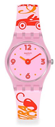 Swatch LP164 Damen Armbanduhr Pink Klar Klar, farblos, Armband