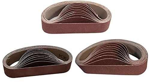 TKSE Aluminiumoxidslipband, 30 stycken 30 x 330 mm slipband 80/240/800 kornighet slippolerverktyg för slipslipbandslip sander
