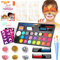 Ugmic Kinderschminke Set, 20 Farben Wasserbasis,38Pcs Ungiftige Kinderschminke,Haarkreiden Pinsel Körperfarben Kinderschminke Set Mädchen für Halloween Karneval Make-up Face Paint