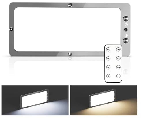 Kriogor KFZ Deckenleuchte 12V mit Schalter/Fernbedienung, 15W 2000LM Wohnmobil Leuchte 12V, 2 Lichtmodi, 4 Helligkeiten Dimmbar KFZ Innenraumbeleuchtung für Camper, Boot, 3000-4500-6000K