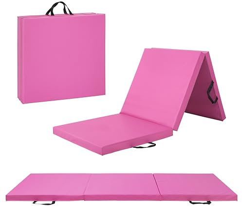 CAP All Purpose Folding Anti Tear Exercise Training Aerobic Fitness Gym & Gymnastics Balance Mat. 72L x 24W x 2Thick. PINK