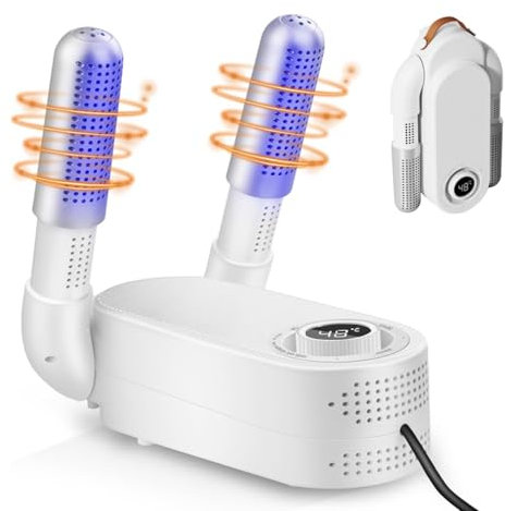 Electric Shoe Dryer with Intelligent Timer,Foldable Design and Quick Drying Electric Glove Dryer,UV-Licht + Aktivkohle Doppelt Antibakteriell,Effectively Eliminates Odours für Schuhe Hüte Socken