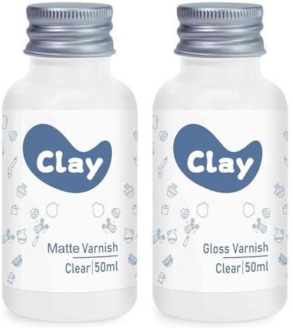 2 x 50 ml lufttrocknende Tonglasur, glänzendes mattes Finish, Ton-Versiegelung, lufttrocknend, um Risse, Kratzer, Abnutzung und hohen Glanz zu verhindern
