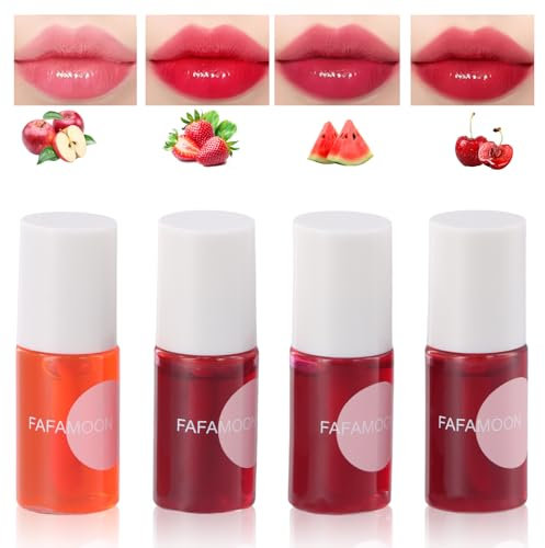 Tintes de Labios de 4 Colores, Brillo de Labios Resistente al Agua, Mini Lápiz Labial Líquido, Barra de Labios Humectante para Manchas de Labios, Color de Larga Duración, Efecto Natural