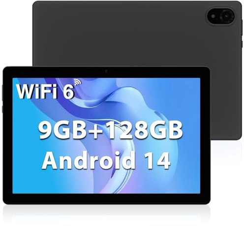 DOOGEE U10 Tablet 10 Zoll Android 14 2025, 9GB RAM + 128GB ROM (1TB TF) Kinder Tablet PC 1280 * 800 HD+ IPS Dual Camera, 5G WIFI6/ Face ID/Widevine L1/ BT 5.0/ OTG/ 5060mAh/ 8+5MP/ Type C