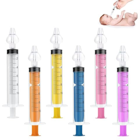 Paquete de 6 Jeringa Lavado Nasal Bebe 10 ml, Aspirador Nasal para Bebe Saca Mocos para Bebes, Segura y Cómoda, Portátil Reutilizable Aspirador Nasal Irrigador Nasal,jeringa lavado nasal bebe