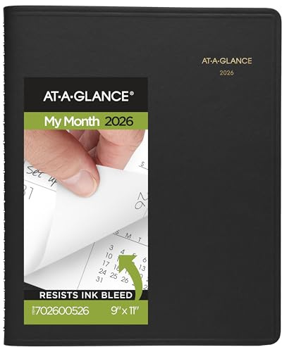 AT-A-GLANCE 2026 Planner, Monthly, 15-Month, 9 x 11, Large, Black (702600526)