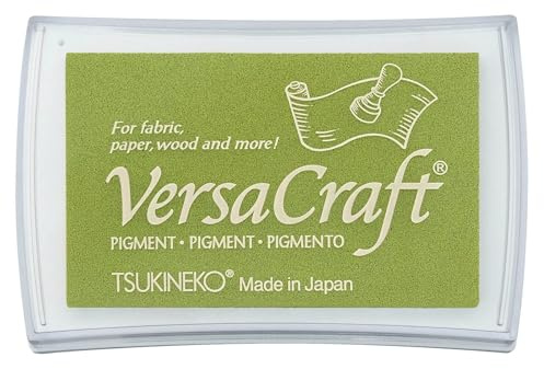 Tsukineko VersaCraft Bläckdyna till Stämpling - Wasabi (Grön) - Stor – Vattenbaserad, Opak, Arkivbeständig - Embossing
