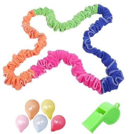 Wenoup Jeu de Coopération avec élastiques, Corde élastique, Accessoire de Mouvement, Anneau de, Exercice Physique, Jouet D'aire de Jeux Adapté Aux, 2m