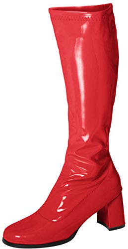 Buckle Shoes - (BS12733 NEW Ladies Womens Fancy Dress Party GO GO Boots 1960s & 1970s Retro (3 UK, Red)