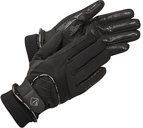LeMieux Unisex Waterproof Lite Riding Gloves in Black - Flexible - Thermal Insulation - M