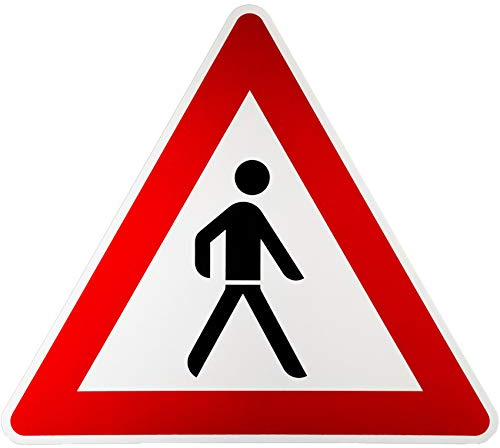ORIGINAL Verkehrsschild Nr. 133-20 * Fußgänger, Aufstellung links * SL 900 mm Verkehrszeichen Achtung Warnschild Strassenschild Hinweisschild Gefahrenzeichen Schild Gefahrenschild Mensch