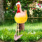 Nitoope Lustige Huhn Deko Garten, Harz-Hahn-Statuen im Freien dekorativ, Hühner Deko Christmas, Outdoor Garten Gartendeko Hinterhof Rasen Pfähle (Gelb)
