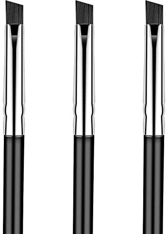 Lidstrich Pinsel 3 Stück Abgewinkelter Lidstrich Pinsel Lidstrich Gewinkelter Makeup Pinsel Schräger Eyeliner Pinsel Flacher Eyeliner Bürste Tragbares Lidschatten Foundation Pinsel