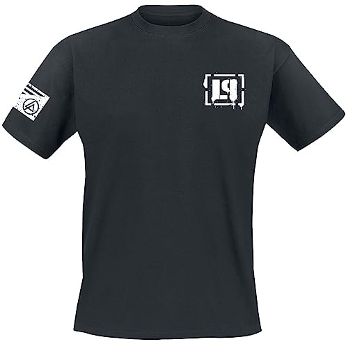 Linkin Park Flag Homme T-Shirt Manches Courtes Noir 100% Coton Regular/Coupe Standard