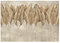 WallArena - Vlies Fototapete Blätter beige Palmenblätter Federn Betonoptik 368x254 cm - Fototapeten - Tapeten - für Wohnzimmer Schlafzimmer - Vliestapete Wandtapete Tapete 3D Effekt- inkl. Kleister