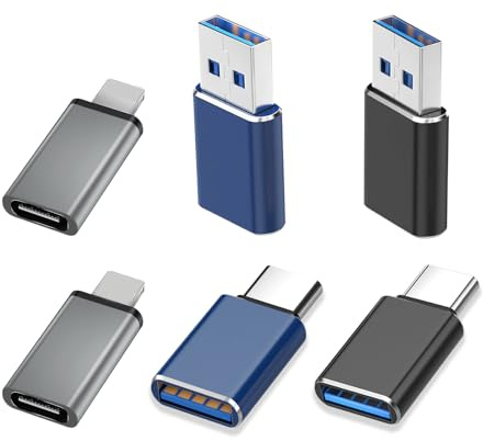 6 Pack USB to USB C&USB C to USB&USBC Female to Lightning Male-3 Color | Fast Data Transfer and Charge Type C to iPhone Adapter for iPhone 14/13/12/11/Pro Max/iPad/PC/MacBook,Not for Audio/OTG