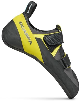 SCARPA Arpia V Rock Climbing Shoes for Gym Bouldering & Sport Climbing, Shark/Yellow, 11-11.5 Women/10-10.5 Men