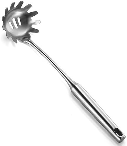 PIQIUQIU Spaghetti - Cucchiaio per pasta spaghetti, in acciaio inox, lavabile in lavastoviglie (35 cm)