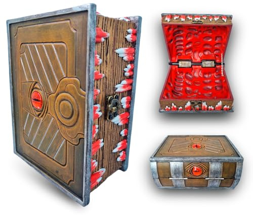 Power Beast Dungeon Libro Mimic Porta Dadi, Set di Dadi, D&D, Tavola Dadi, Vassoio con Set di Dadi, Dungeons and Dragons, DND, RPG, Mimic Chest, Giochi di Ruolo.