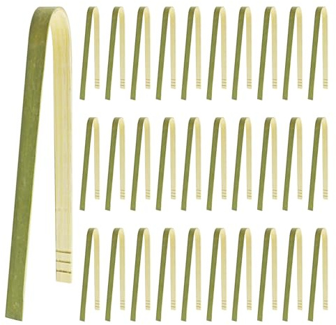 Lot de 30 pinces en bambou, petite pince, ustensiles de cuisine, pince en bambou, pince à toast, ustensiles de cuisine, pince grille-pain pour la cuisson des toasts