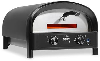 Panetti Pizzetta Primo Four à Pizza Électrique, Température Jusqu'à 500°C, Pierre Rotative, Doubles Éléments Chauffants Infrarouges Japonais, Résistant à l'Eau, Utilisation Intérieure et Extérieure