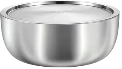 F Fityle Bacinella in Acciaio Inox, Contenitore per Lavare i Piatti, Grande Contenitore per stoviglie con Coperchio per la Cottura, la conservazione degli, 32 Cm