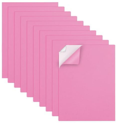 MEARCOOH 10 Pezzi Gomma EVA Adesiva, Rosa EVA Foam 22cm x 30cm Gomma EVA 2mm per Artigianato Cardmaking Foto cornici Scrapbooking (Rosa 10 Fogli)