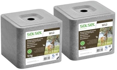Solsel Leckstein Wild 20kg | 2 x 10kg Natürliche Mineralstoffquelle für Rotwild Wildtiere REH Hirsch Wildschwein | Ohne künstliche Zusätze | Besonders für Wild wie Schwarzkittel