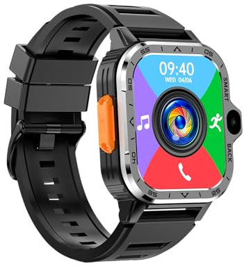 CraftNestUK 4G LTE (XJC-PGD) Android 8.1 Smart Watch GPS 16G/64G/128G ROM HD Dual Camera SIM Card Bluetooth WIFI Sport Tracking Smartwatch (Black RAM 4GB ROM 64GB)