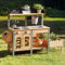 ROBUD Wooden Mud Kitchen for Kids - Outdoor Play Kitchen with Real Faucet, Planting Box, Insect Observation - Garden Toy Kitchen for Pretend Play - Kids Gifts Age 3+
