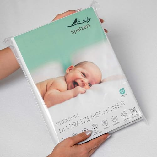 Spatzers Matratzenschoner 90x200 Baumwolle wasserdicht - Oeko-Tex 100 zertifizierte Inkontinenzunterlage waschbar - wasserdichte Matratzenauflage - Matratzenschutz atmungsaktiv wasserdicht (90x200)