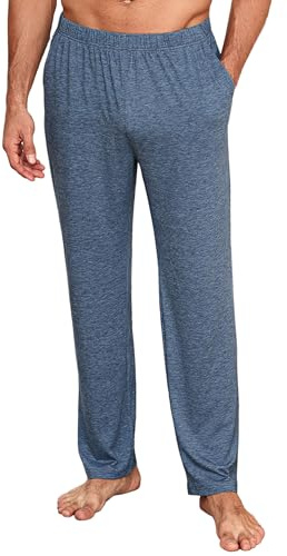 Uniexcosm Pantaloni da Notte Uomo Lunghi, Pigiama Lungo in Cotone Comodo, Pantaloni da Casa per Dormire