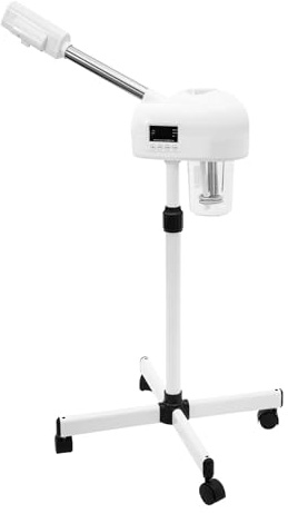 Vaporizador facial para salón de belleza, sauna facial, con boquilla giratoria de 360 grados y ruedas universales, rango de ajuste de altura 58 – 68 cm, para máquina de vapor facial de salón, spa